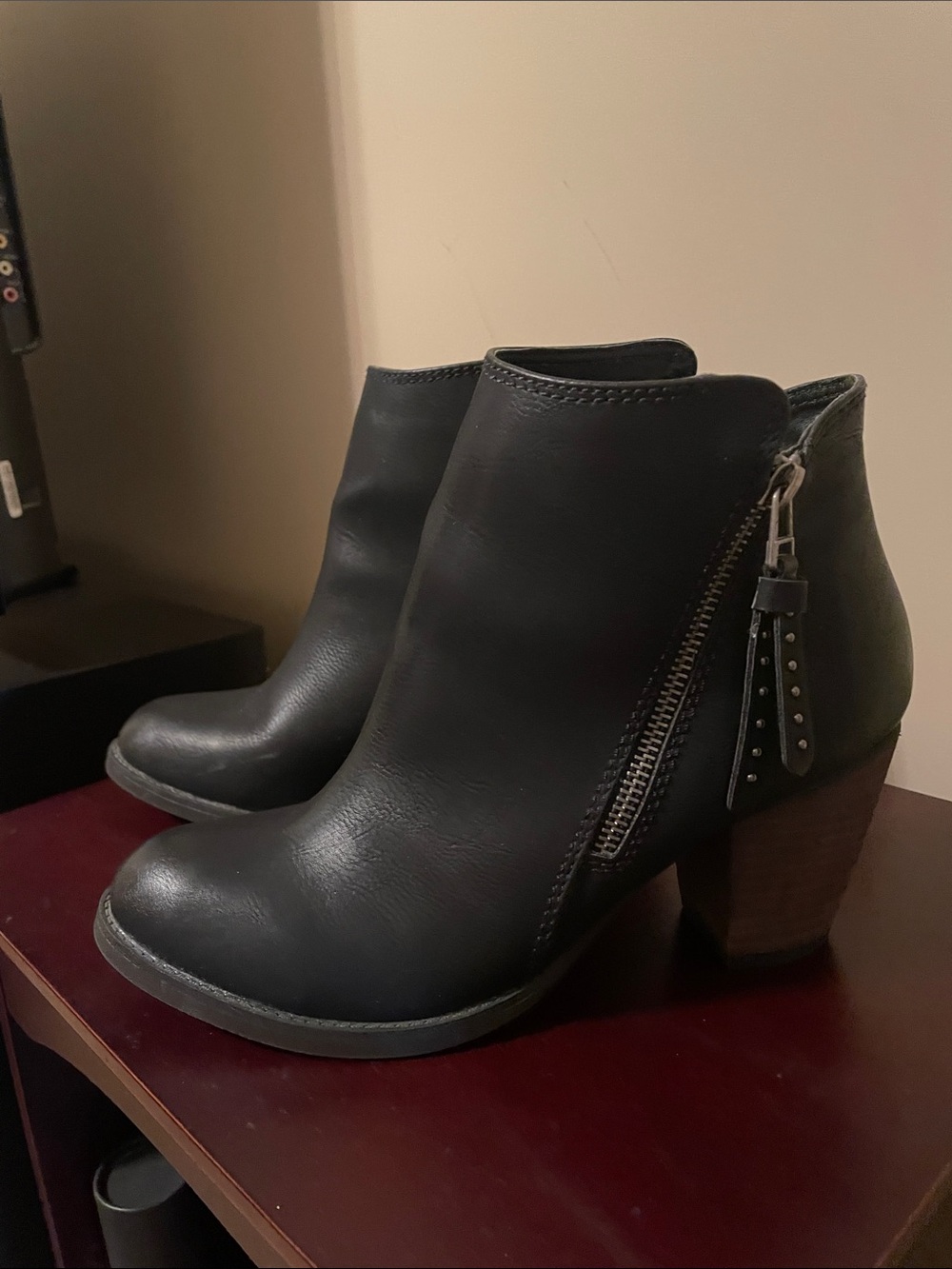 Madden Girl Black Ankle Booties with Side Zip and Tassel